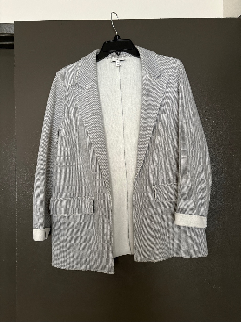TOPSHOP Light Gray Open Front Knit Blazer Jacket